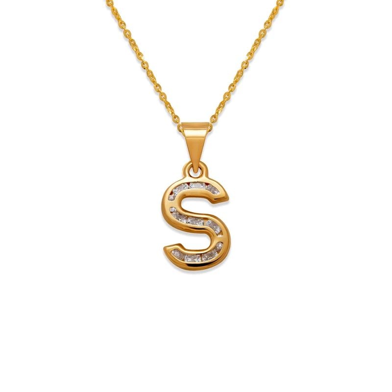 NEW 14K YELLOW GOLD INITIAL "S" PENDANT: NEW 14K YELLOW GOLD INITIAL "S" PENDANTINITIAL "S" PENDANTNEW 14KYELLOW GOLDApx. WIDTH: 10x12mmApx WEIGHT: 0.6g