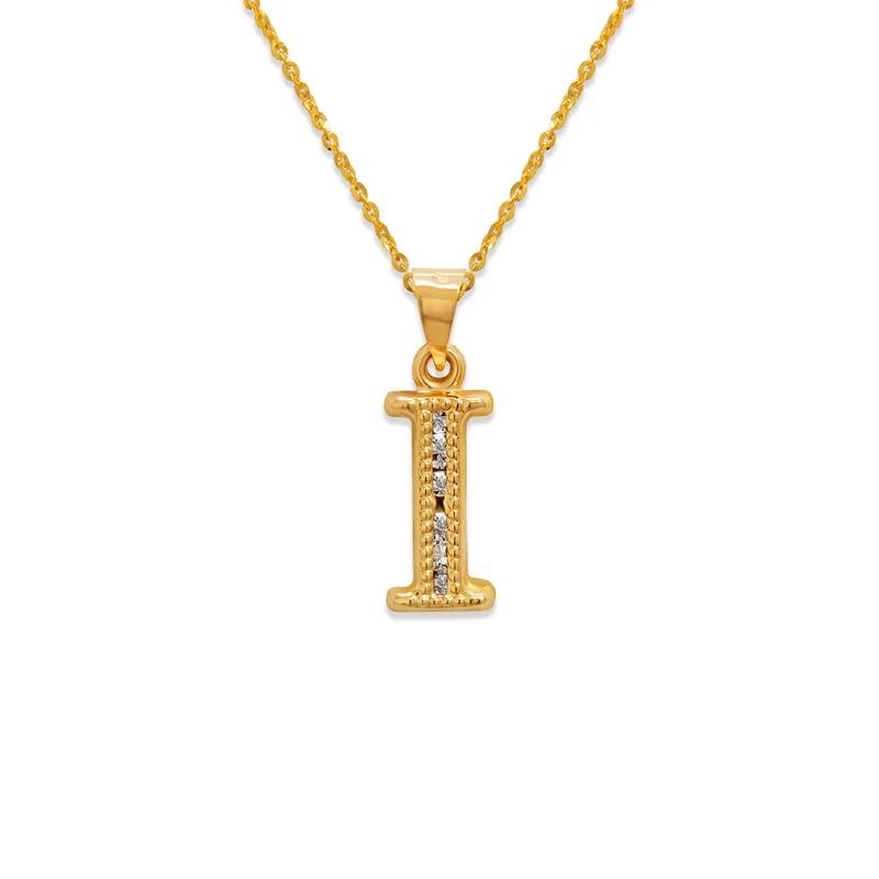 NEW 14K YELLOW GOLD INITIAL "I" PENDANT: NEW 14K YELLOW GOLD INITIAL "I" PENDANTINITIAL "I" PENDANTNEW 14KYELLOW GOLDApx. WIDTH: 8x15mmApx WEIGHT: 0.6g