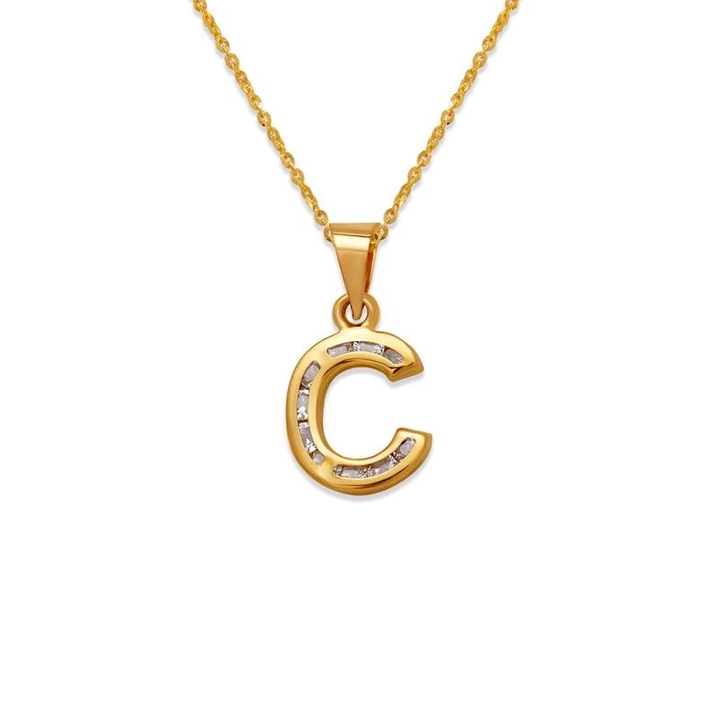 NEW 14K YELLOW GOLD INITIAL "C" PENDANT: NEW 14K YELLOW GOLD INITIAL "C" PENDANTINITIAL "C" PENDANTNEW 14KYELLOW GOLDApx. WIDTH: 10x12mmApx WEIGHT: 0.6g