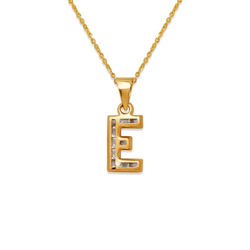 NEW 14K YELLOW GOLD INITIAL "E" PENDANT: NEW 14K YELLOW GOLD INITIAL "E" PENDANTINITIAL "E" PENDANTNEW 14KYELLOW GOLDApx. WIDTH: 13x15mmApx WEIGHT: 1.1g