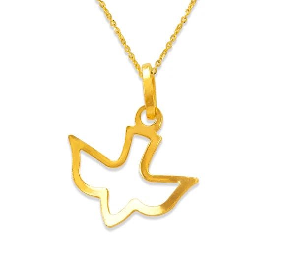 NEW 14K YELLOW GOLD DOVE CHARM PENDANT: NEW 14K YELLOW GOLD DOVE CHARM PENDANTDOVE CHARM PENDANTNEW 14KYELLOW GOLDApx. WIDTH: 17x13mmApx WEIGHT: 0.6g