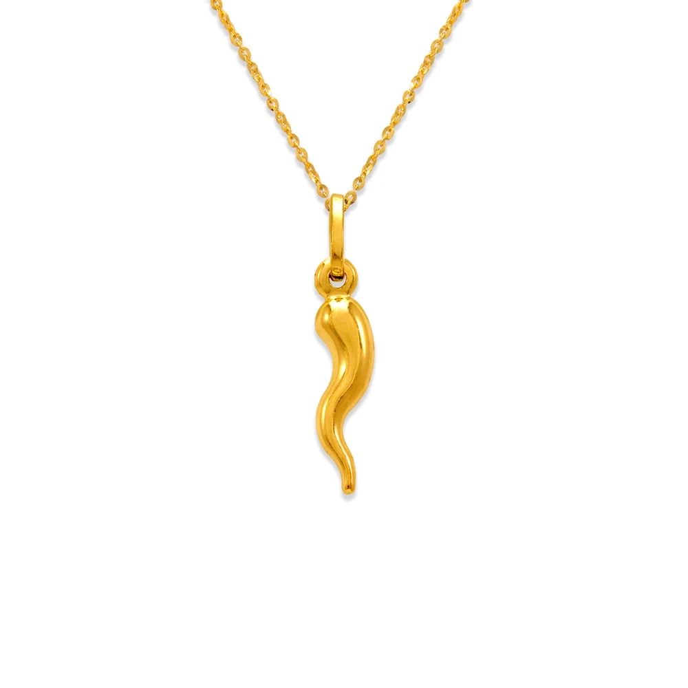 NEW 14K YELLOW GOLD 16MM HORN CHARM PENDANT (1 of 2)