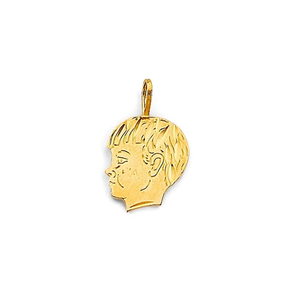 NEW 14K YELLOW GOLD BOY'S FACE PENDANT (1 of 2)