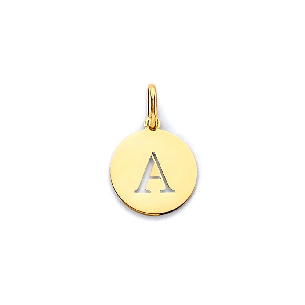 NEW 14K YELLOW GOLD CUT OUT INITIAL PENDANT (1 of 2)