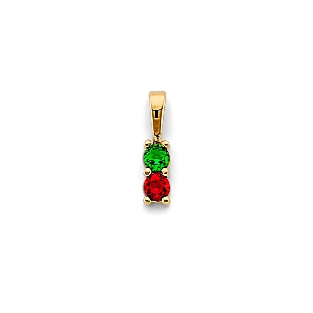 NEW 14K YELLOW GOLD 3 STONE MONTH PENDANT (1 of 2)