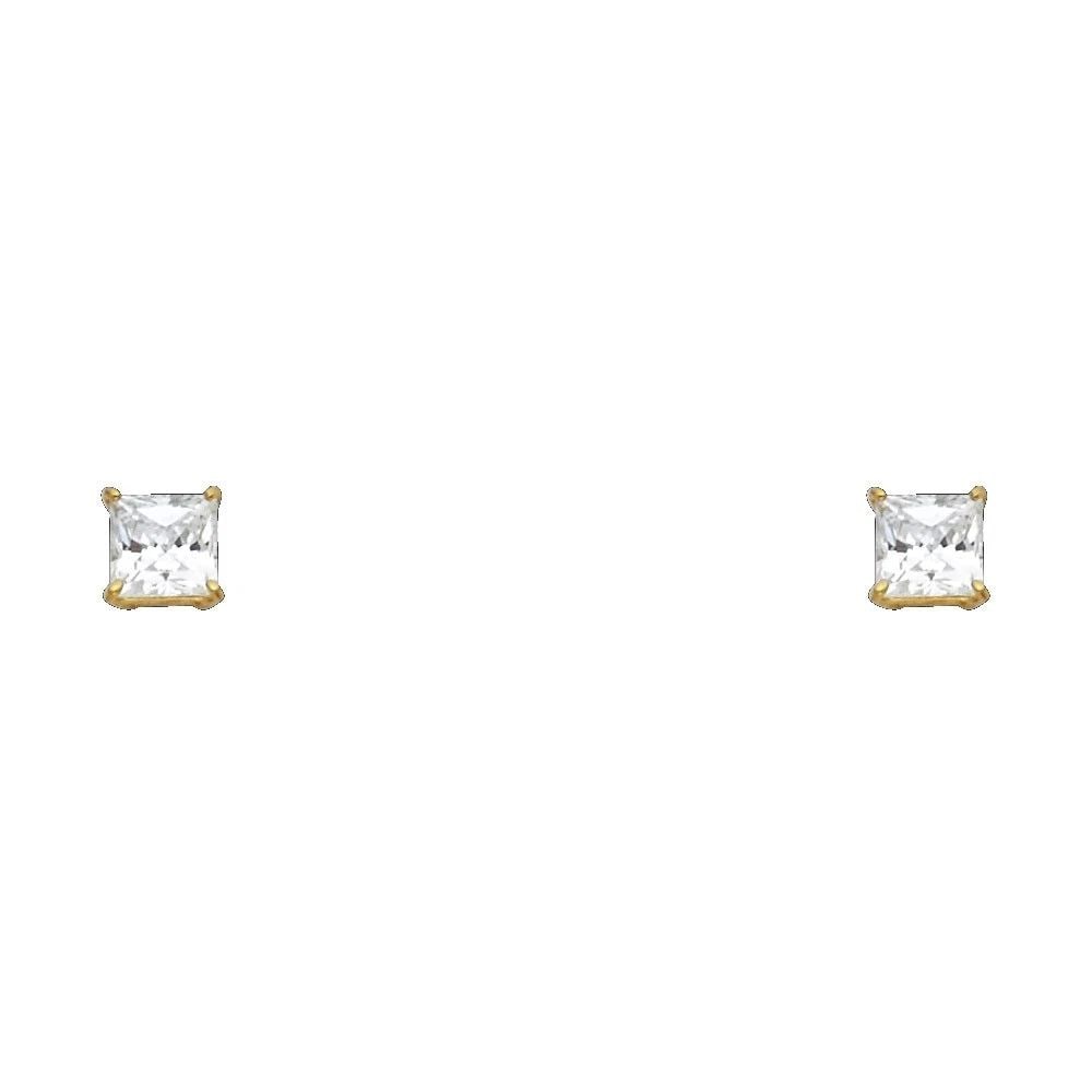 NEW 14K YELLOW GOLD 4MM SQUARE BASKET STUD EARRINGS: NEW 14K YELLOW GOLD 4MM SQUARE BASKET STUD EARRINGS 4MM SQUARE BASKET STUD EARRINGS NEW14K YELLOW GOLDWIDTH: 4mm
