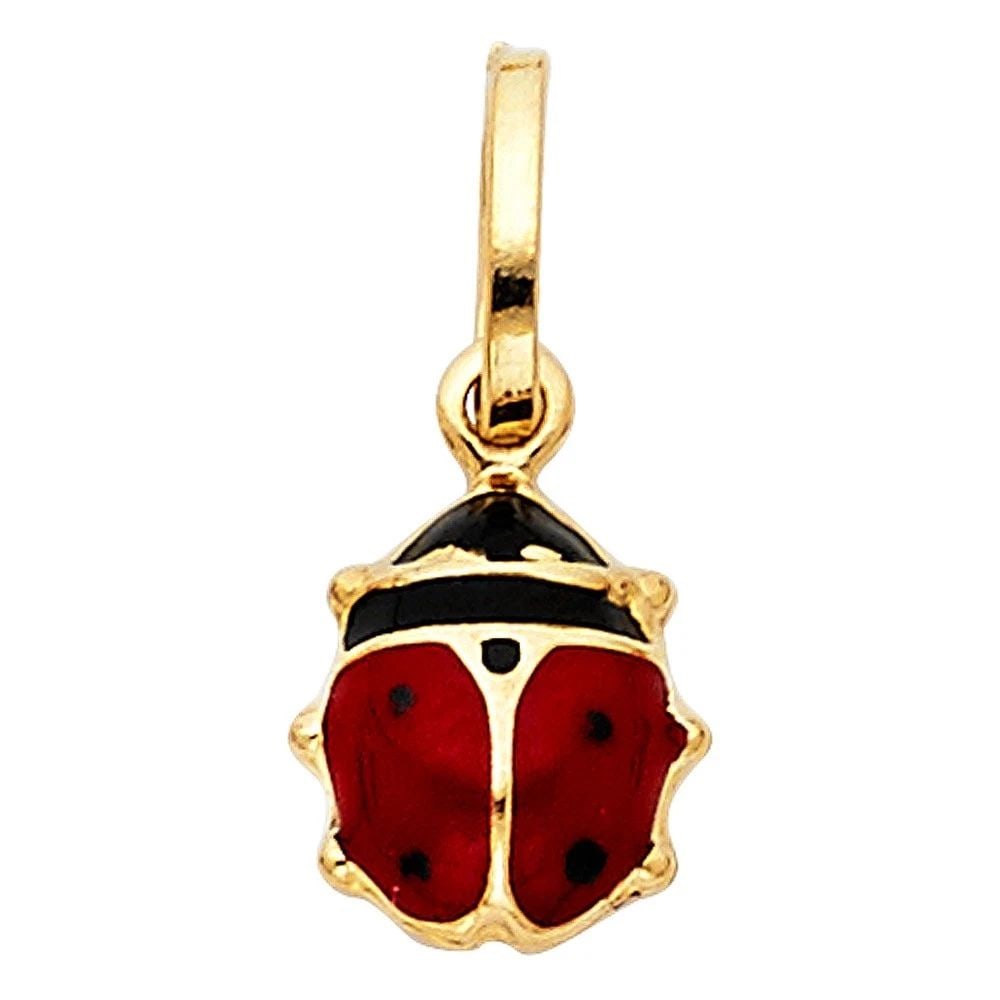 NEW 14K YELLOW GOLD HOLLOW ENAMEL PENDANT: NEW 14K YELLOW GOLD HOLLOW ENAMEL PENDANTHOLLOW ENAMEL PENDANTNEW 14KYELLOW GOLDHeight : 10.5 mmWidth : 7.5 mmApx. WEIGHT : 0.5g