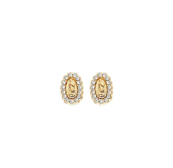 NEW 14K YELLOW GOLD GUADLUPE EARRINGS WITH SCREW BACK: NEW 14K YELLOW GOLD GUADLUPE EARRINGS WITH SCREW BACKGUADLUPE EARRINGS WITH SCREW BACKNEW 14KYELLOW GOLD