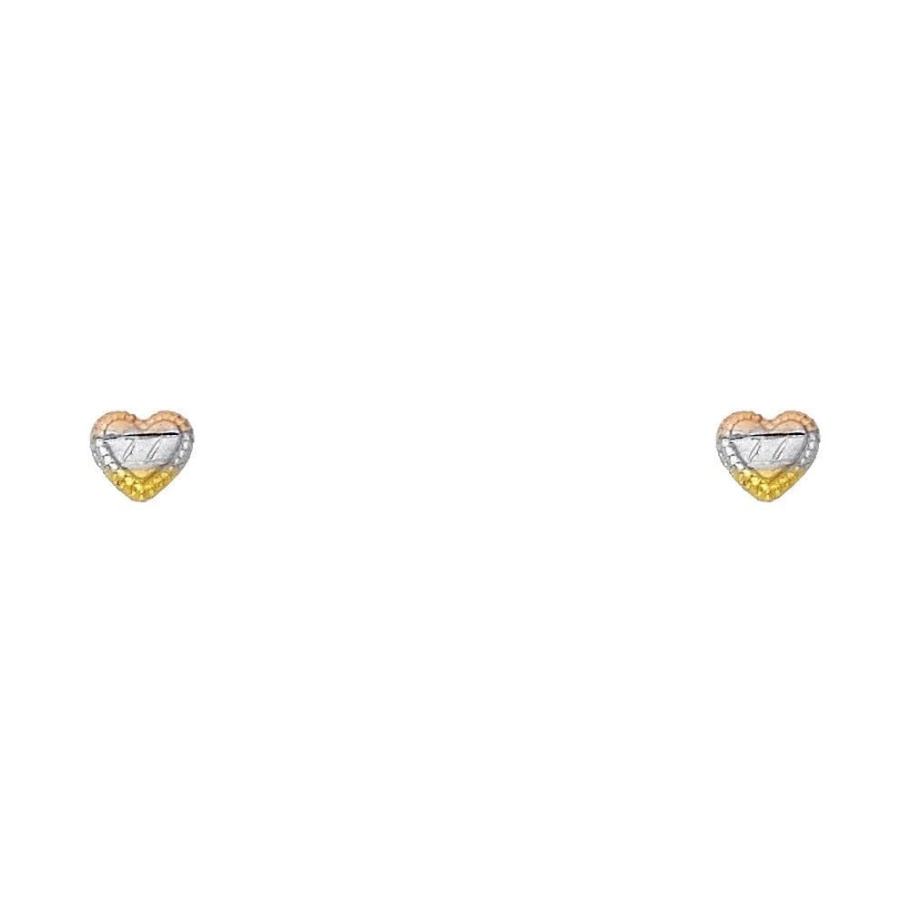 NEW 14K TRI COLOR GOLD STUD EARRINGS: NEW 14K TRI COLOR GOLD STUD EARRINGSSTUD EARRINGSNEW 14KTRI COLOR GOLD