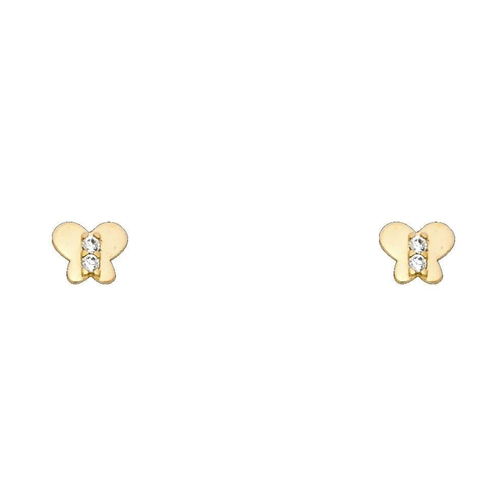 NEW 14K YELLOW GOLD BUTTERFLY STUD EARRINGS: NEW 14K YELLOW GOLD BUTTERFLY STUD EARRINGSBUTTERFLY STUD EARRINGSNEW 14KYELLOW GOLD