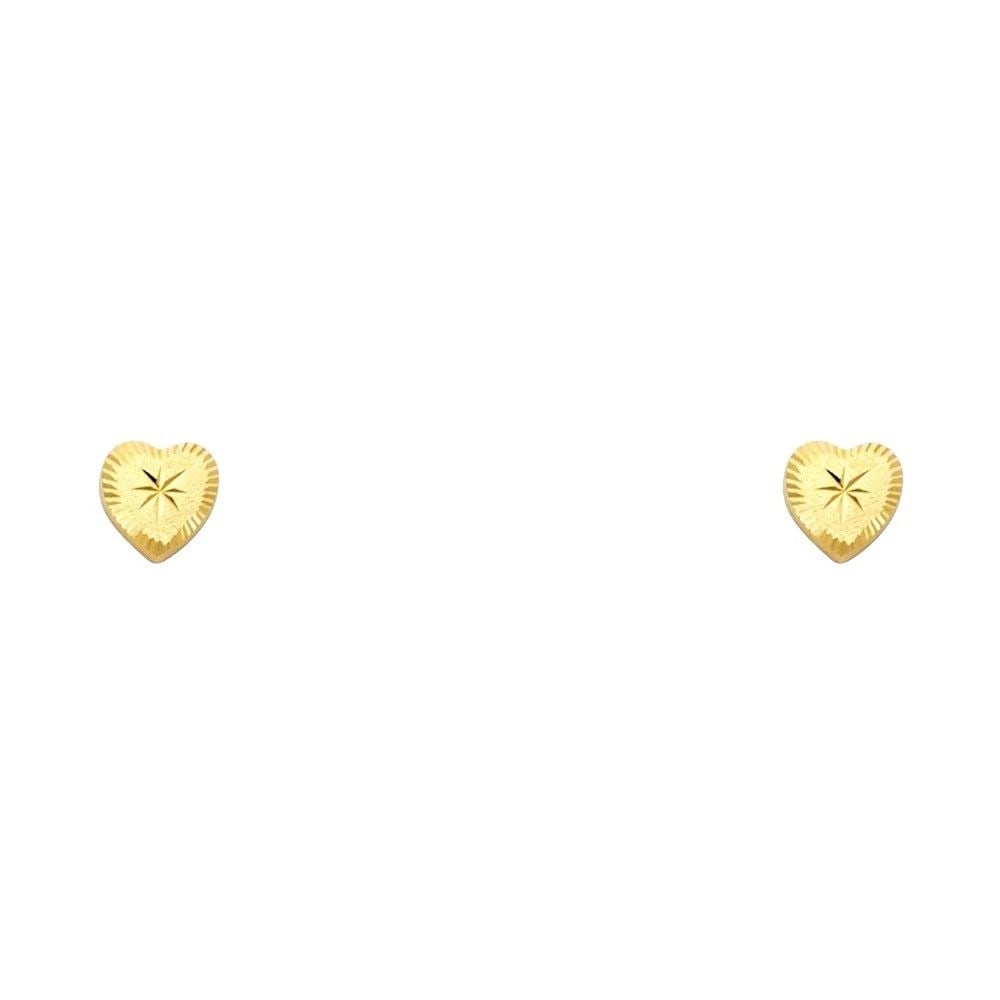NEW 14K YELLOW GOLD HEART STUD EARRINGS WITH SCREW BACK: NEW 14K YELLOW GOLD HEART STUD EARRINGS WITH SCREW BACKHEART STUD EARRINGS WITH SCREW BACKNEW 14KYELLOW GOLD