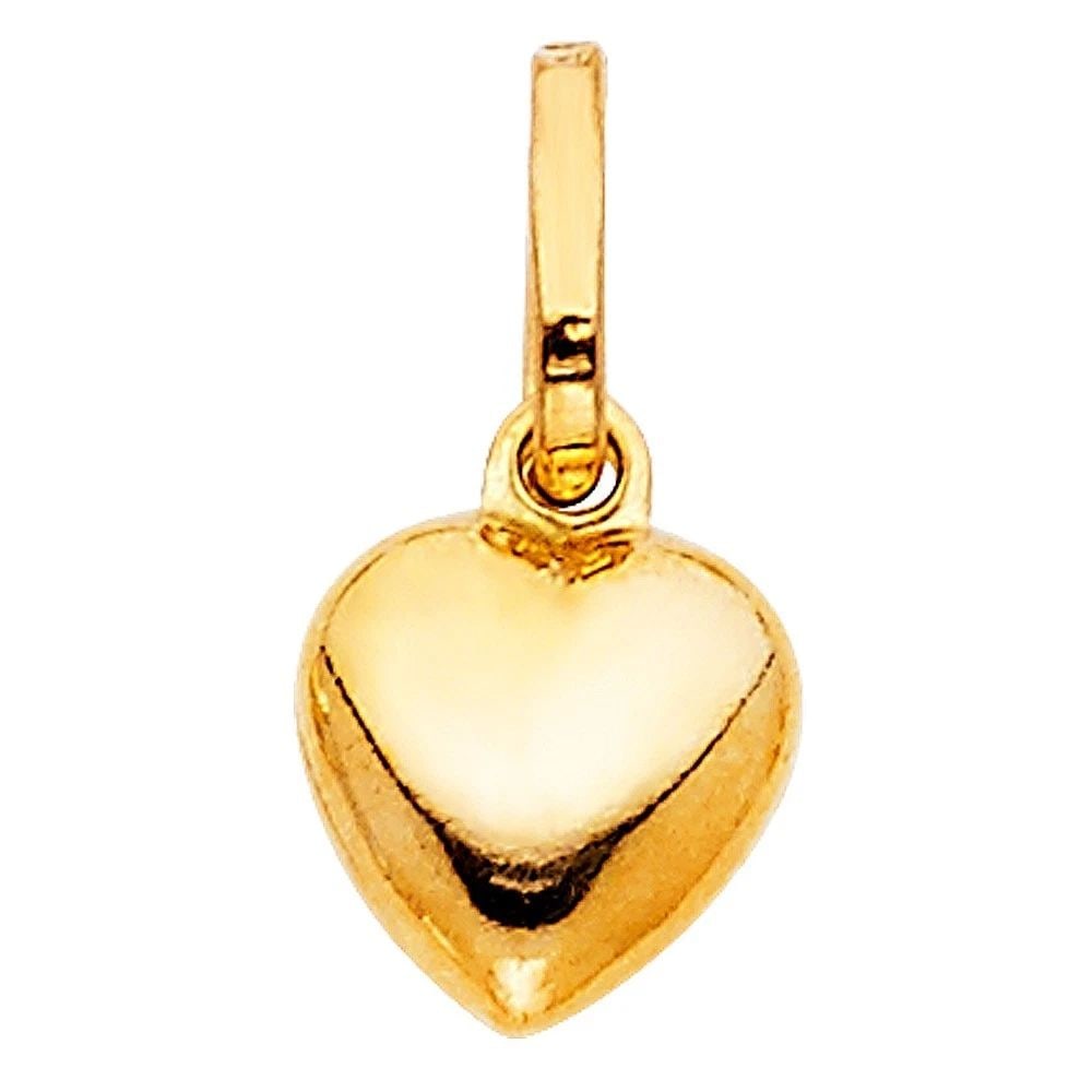 NEW 14K YELLOW GOLD HOLLOW HEART PENDANT (PT446) (1 of 2)