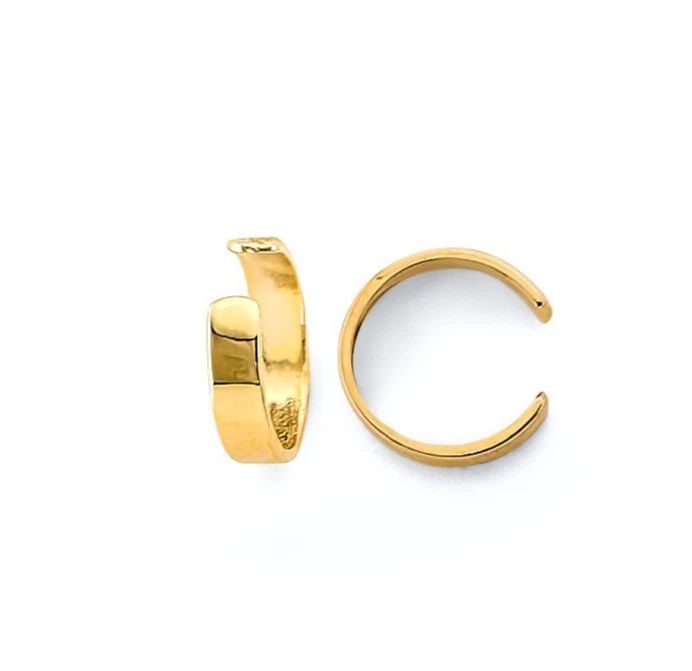 NEW 14K YELLOW GOLD PLAIN EARRINGS CUFF (SINGLE PIECE) (1 of 2)