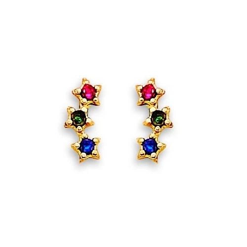 NEW 14K YELLOW GOLD STAR STUD EARRINGS WITH SCREW BACK: NEW 14K YELLOW GOLD STAR STUD EARRINGS WITH SCREW BACKSTAR STUD EARRINGS WITH SCREW BACKNEW 14KYELLOW GOLD