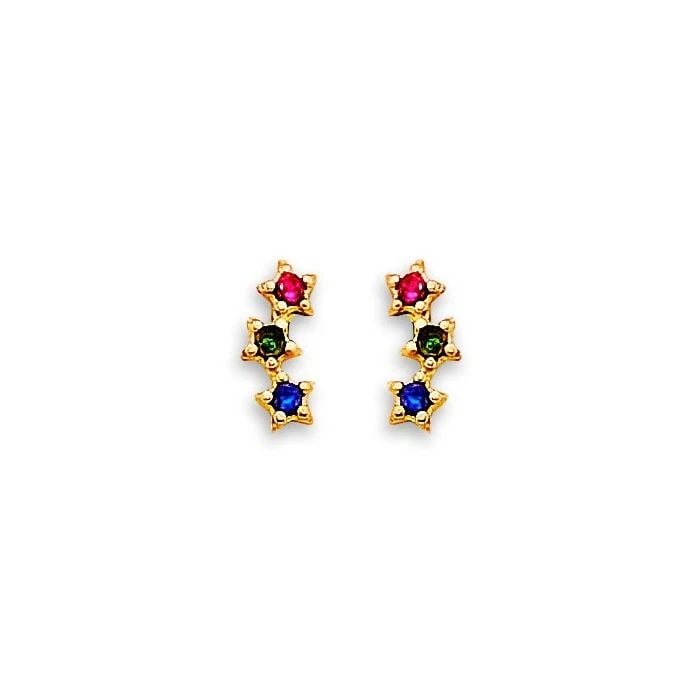 NEW 14K YELLOW GOLD STAR STUD EARRINGS WITH SCREW BACK: NEW 14K YELLOW GOLD STAR STUD EARRINGS WITH SCREW BACKSTAR STUD EARRINGS WITH SCREW BACKNEW 14KYELLOW GOLD