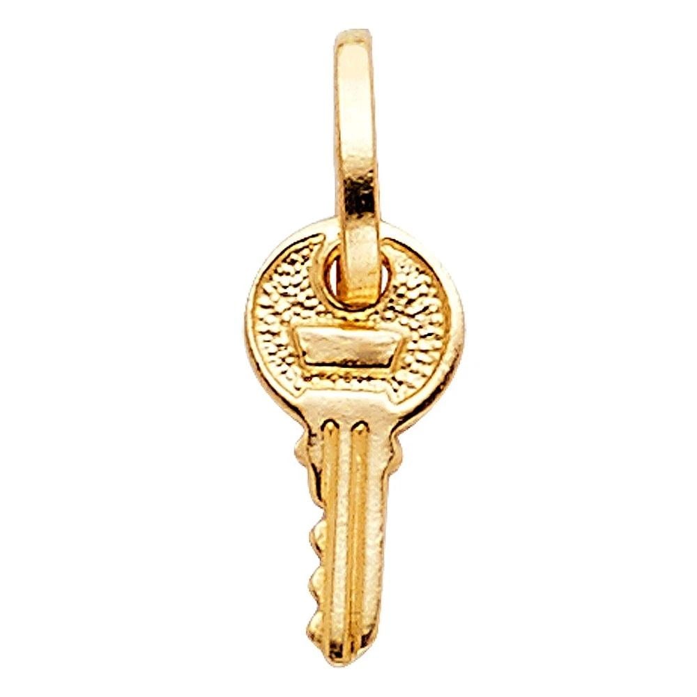 NEW 14K YELLOW GOLD SMALL KEY PENDANT: NEW 14K YELLOW GOLD SMALL KEY PENDANTSMALL KEY PENDANTNEW 14KYELLOW GOLDHeight : 10.5 mmWidth : 7.5 mmApx. WEIGHT : 0.5g