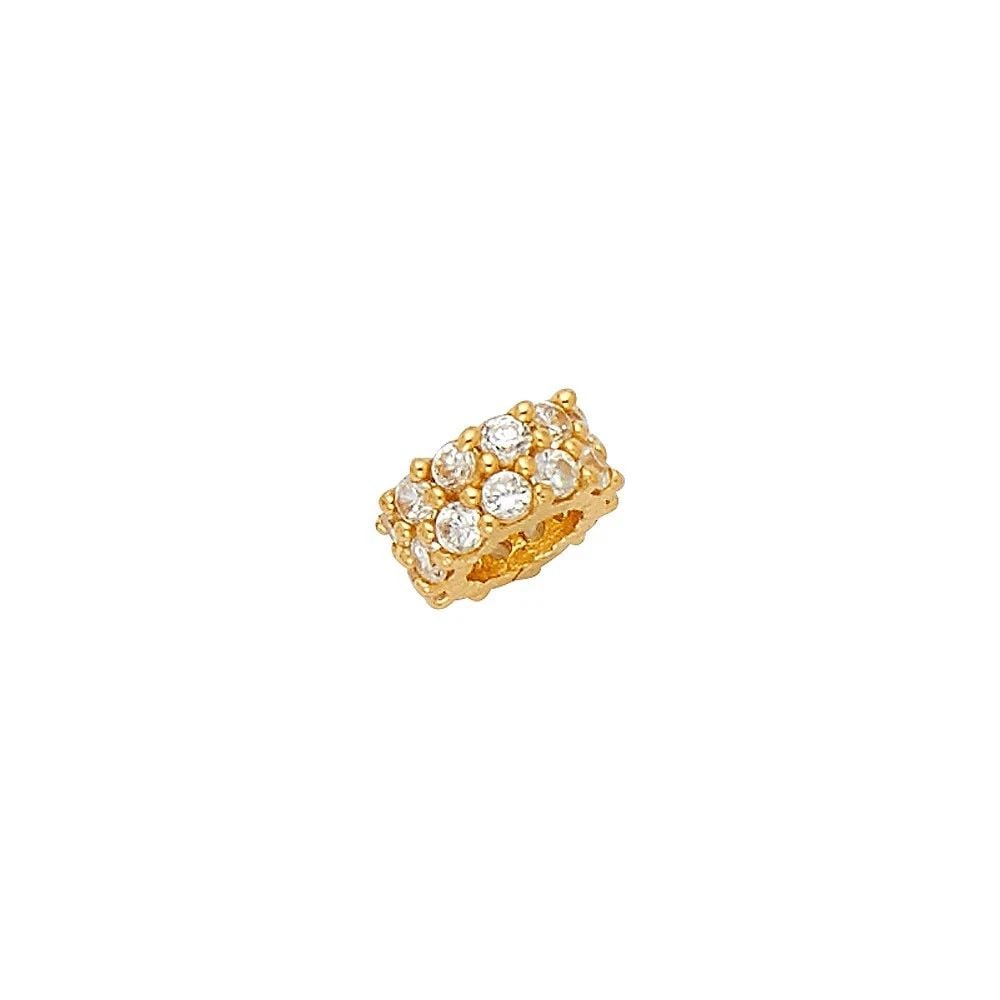 NEW 14K YELLOW GOLD 2 ROW TINY PENDANT (1 of 2)
