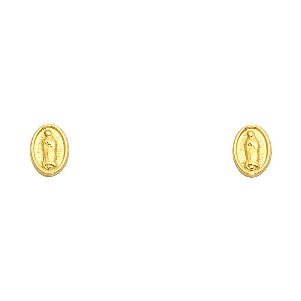 NEW 14K YELLOW GOLD GUADLUPE STUD EARRINGS WITH SCREW BACK: NEW 14K YELLOW GOLD GUADLUPE STUD EARRINGS WITH SCREW BACKGUADLUPE STUD EARRINGS WITH SCREW BACKNEW 14KYELLOW GOLD