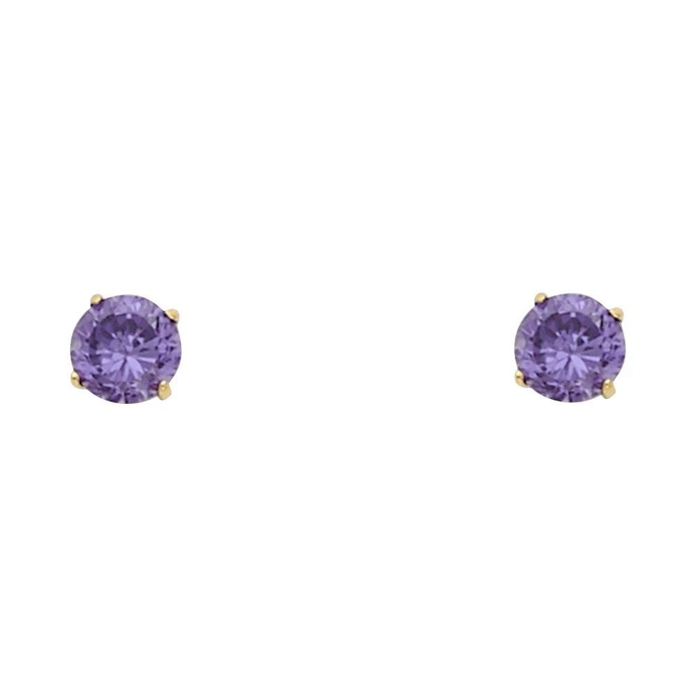 NEW 14K YELLOW GOLD ROUND 4MM STUD EARRINGS (1 of 2)