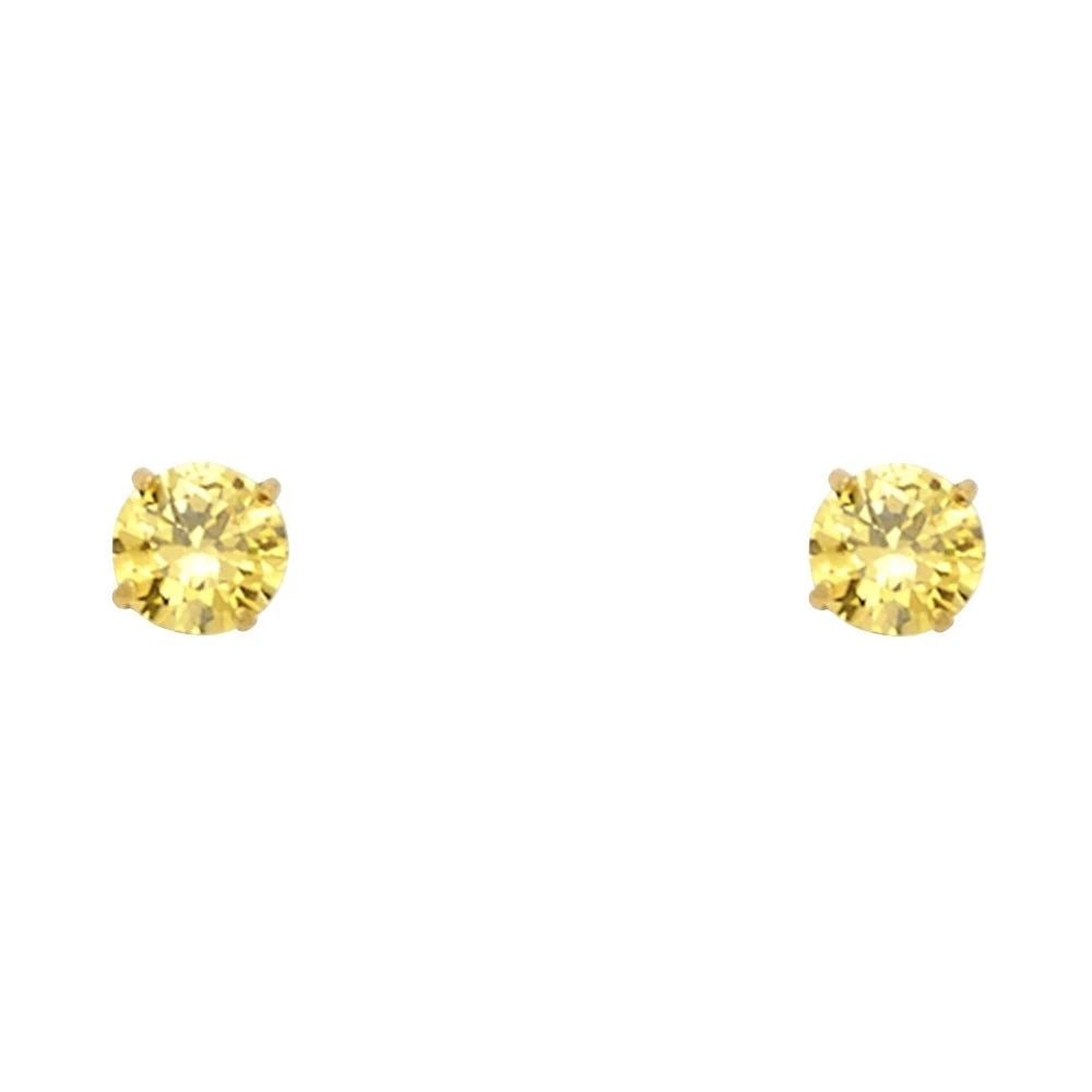 NEW 14K YELLOW GOLD ROUND 4MM STUD EARRINGS: NEW 14K YELLOW GOLD ROUND 4MM STUD EARRINGSROUND 4MM STUD EARRINGSNEW 14KYELLOW GOLD