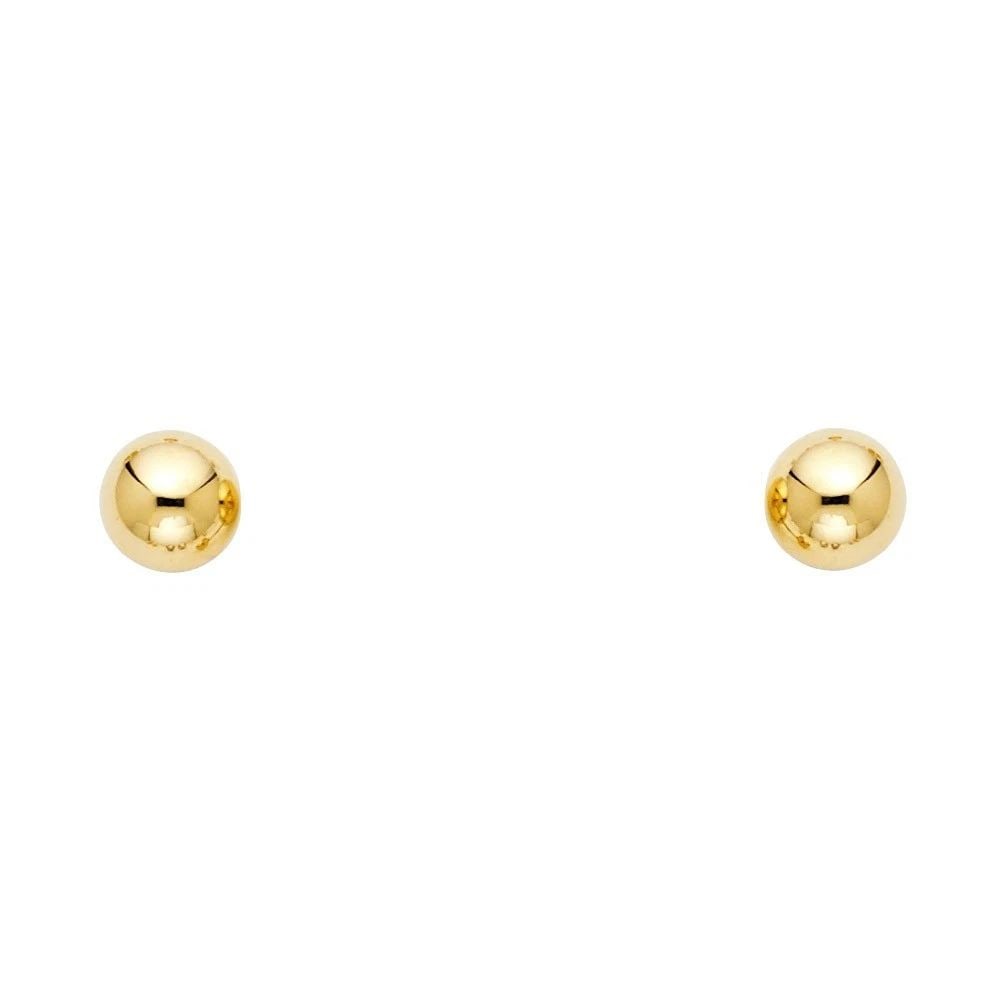 NEW 14K YELLOW GOLD 6MM SCREW BACK BALL EARRINGS (1 of 2)