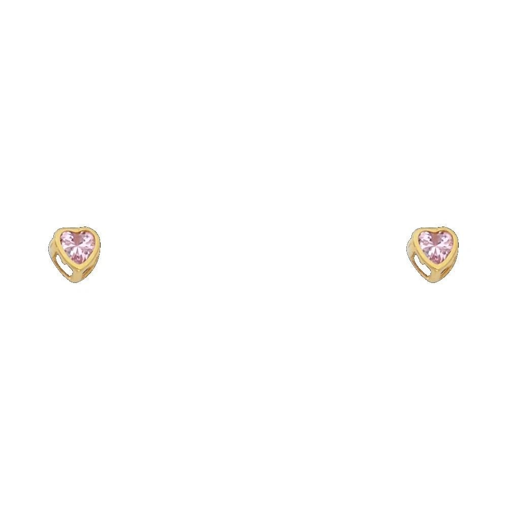 NEW 14K YELLOW GOLD 3MM HEART BEZEL SCREW BACK STUD EARRINGS (OCT): NEW 14K YELLOW GOLD 3MM HEART BEZEL SCREW BACK STUD EARRINGS (OCT)3MM HEART BEZEL SCREW BACK STUD EARRINGS (OCT)NEW 14KYELLOW GOLD