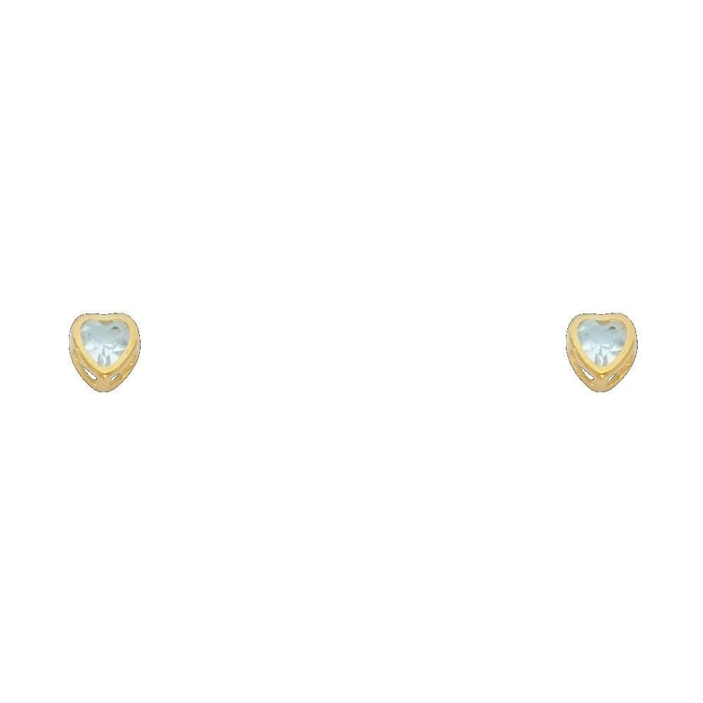 NEW 14K YELLOW GOLD 3MM HEART BEZEL SCREW BACK STUD EARRINGS (MAR): NEW 14K YELLOW GOLD 3MM HEART BEZEL SCREW BACK STUD EARRINGS (MAR)3MM HEART BEZEL SCREW BACK STUD EARRINGS (MAR)NEW 14KYELLOW GOLD