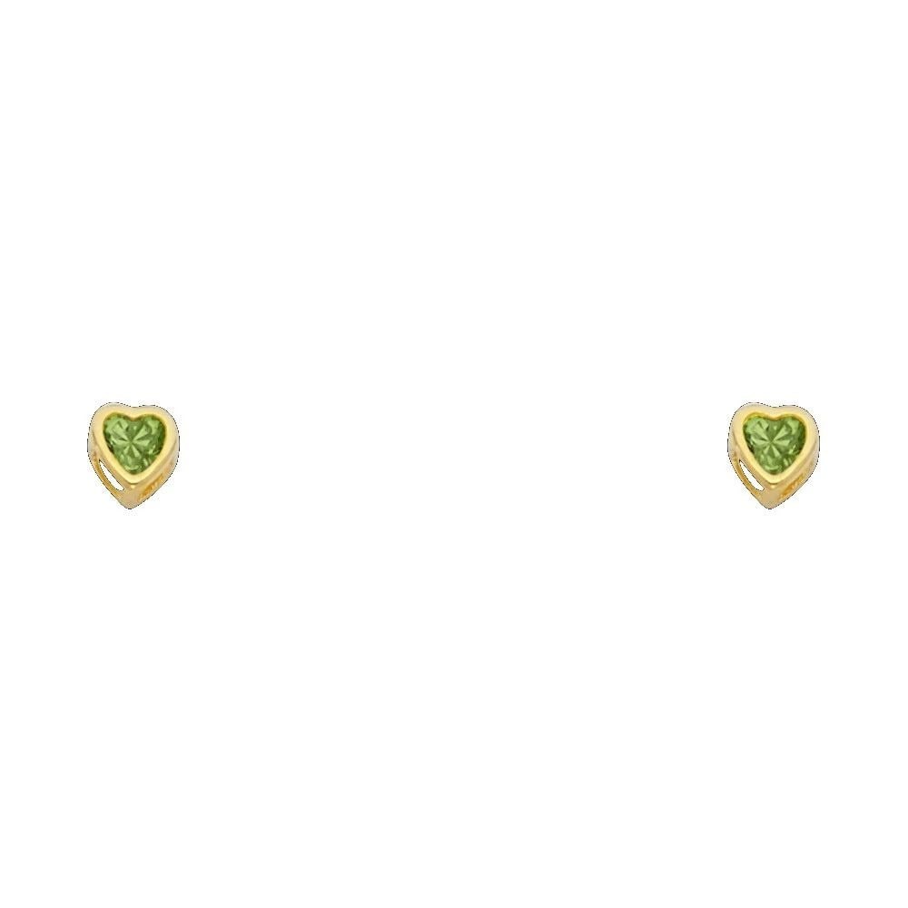 NEW 14K YELLOW GOLD 3MM HEART BEZEL SCREW BACK STUD EARRINGS (AUG): NEW 14K YELLOW GOLD 3MM HEART BEZEL SCREW BACK STUD EARRINGS (AUG)3MM HEART BEZEL SCREW BACK STUD EARRINGS (AUG)NEW 14KYELLOW GOLD