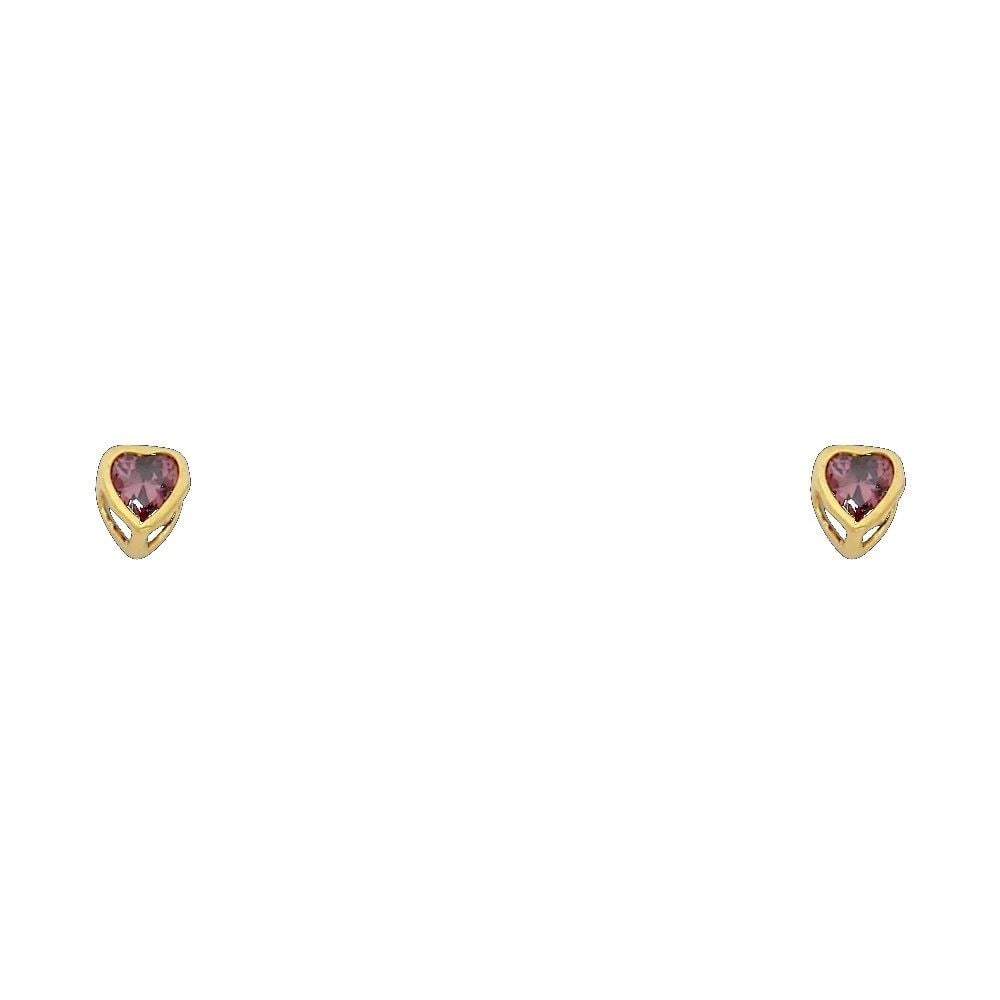 NEW 14K YELLOW GOLD 3MM HEART BEZEL SCREW BACK STUD EARRINGS (JUN): NEW 14K YELLOW GOLD 3MM HEART BEZEL SCREW BACK STUD EARRINGS (JUN)3MM HEART BEZEL SCREW BACK STUD EARRINGS (JUN)NEW 14KYELLOW GOLD