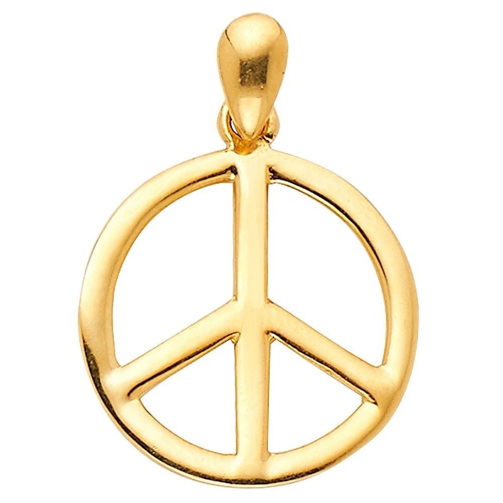 NEW 14K YELLOW GOLD PEACE PENDANT (1 of 2)