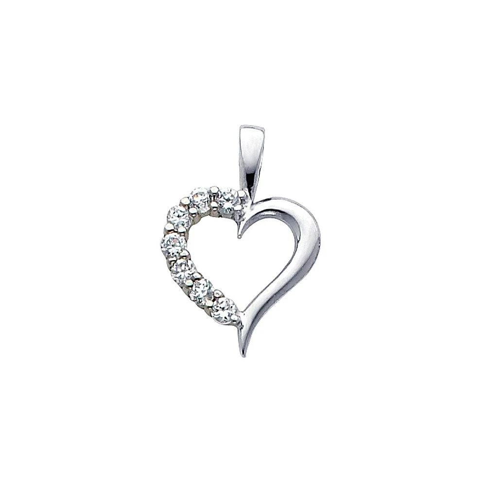 NEW 14K WHITE GOLD HEART PENDANT: NEW 14K WHITE GOLD HEART PENDANT 689WHEART PENDANT 689WNEW 14KWHITE GOLDHeight : 13 mmWidth : 12 mmApx. WEIGHT : 0.5g