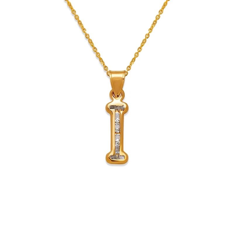 NEW 14K YELLOW GOLD INITIAL "I" PENDANT (1 of 2)