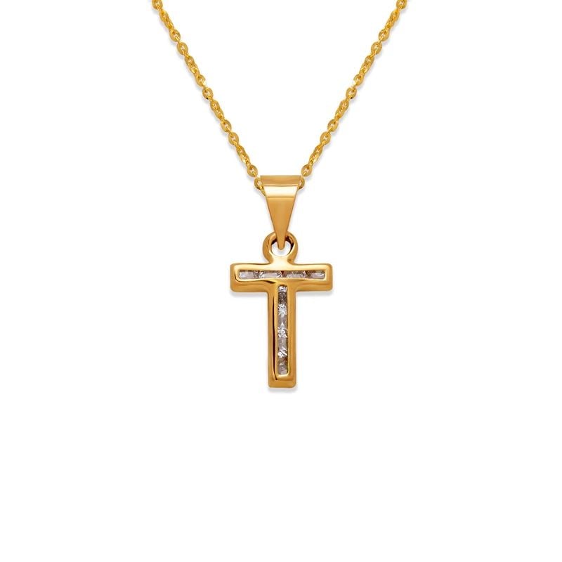 NEW 14K YELLOW GOLD INITIAL "T" PENDANT (1 of 2)