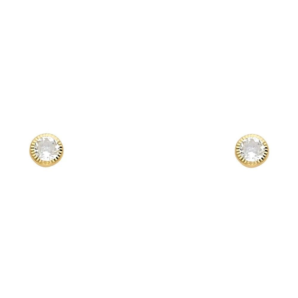 NEW 14K YELLOW GOLD 4MM ROUND SOLITAIRE DC SCREW BACK STUD EARRINGS: NEW 14K YELLOW GOLD 4MM ROUND SOLITAIRE DC SCREW BACK STUD EARRINGS4MM ROUND SOLITAIRE DC SCREW BACK STUD EARRINGSNEW 14KYELLOW GOLD