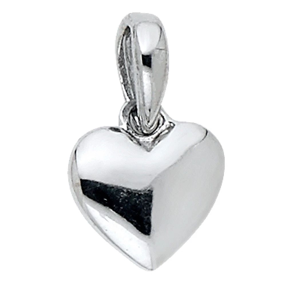 NEW 14K WHITE GOLD HEART PENDANT (1 of 2)