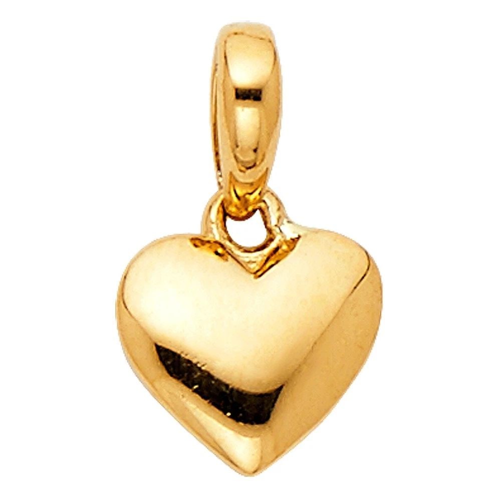 NEW 14K YELLOW GOLD HEART PENDANT: NEW 14K YELLOW GOLD HEART PENDANTHEART PENDANTNEW 14KYELLOW GOLDHeight : 7 mmWidth : 8 mmApx. WEIGHT : 0.4g
