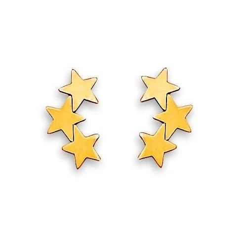 NEW 14K YELLOW GOLD STAR STUD EARRINGS WITH SCREW BACK: NEW 14K YELLOW GOLD STAR STUD EARRINGS WITH SCREW BACKSTAR STUD EARRINGS WITH SCREW BACKNEW 14KYELLOW GOLD