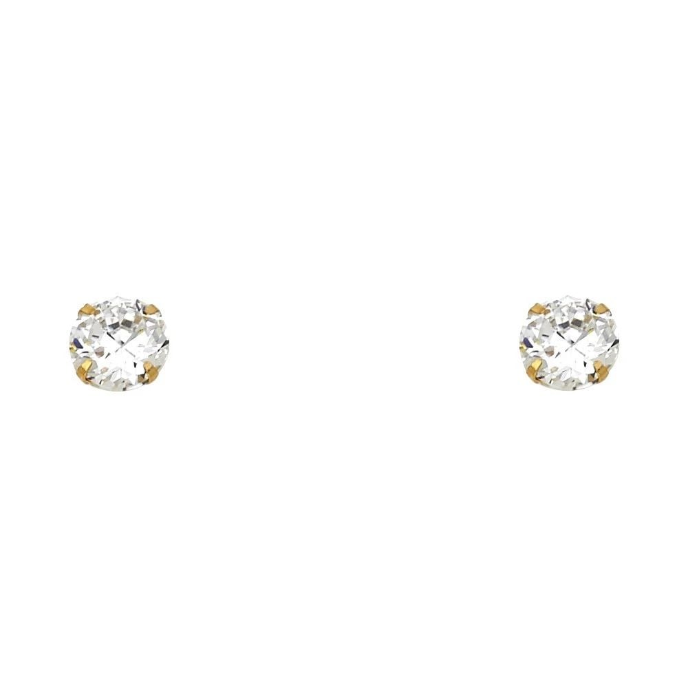 NEW 14K YELLOW GOLD 6MM ROUND STAMPING SCREW BACK STUD EARRINGS (APR) (1 of 2)