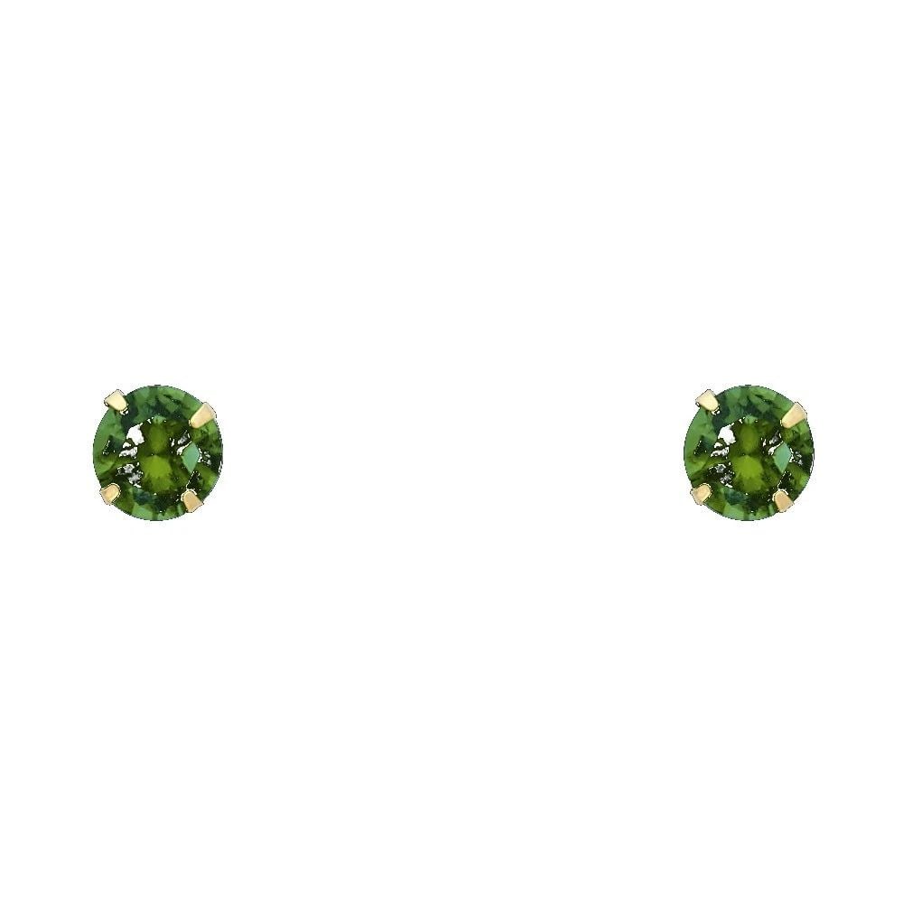 NEW 14K YELLOW GOLD 6MM ROUND STAMPING SCREW BACK STUD EARRINGS (MAY) (1 of 2)