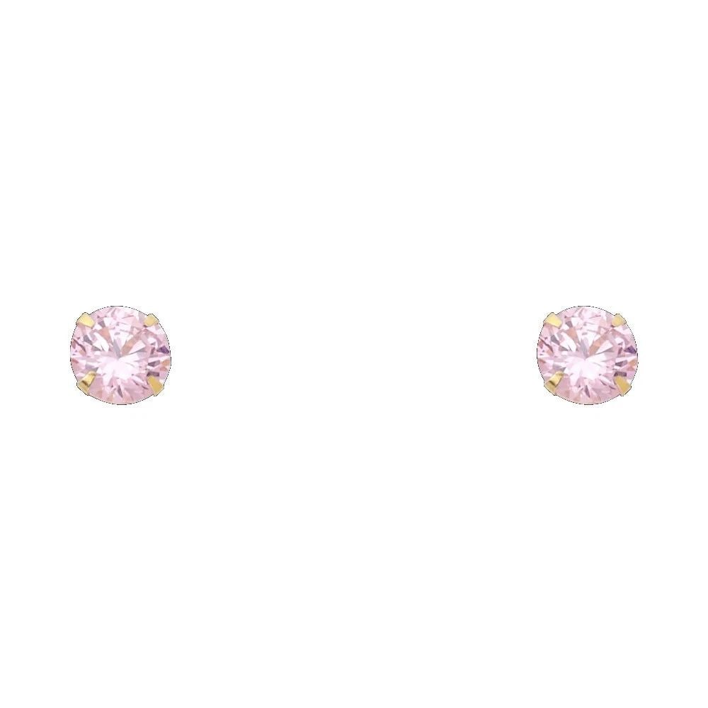 NEW 14K YELLOW GOLD 6MM ROUND STAMPING SCREW BACK STUD EARRINGS (OCT) (1 of 2)