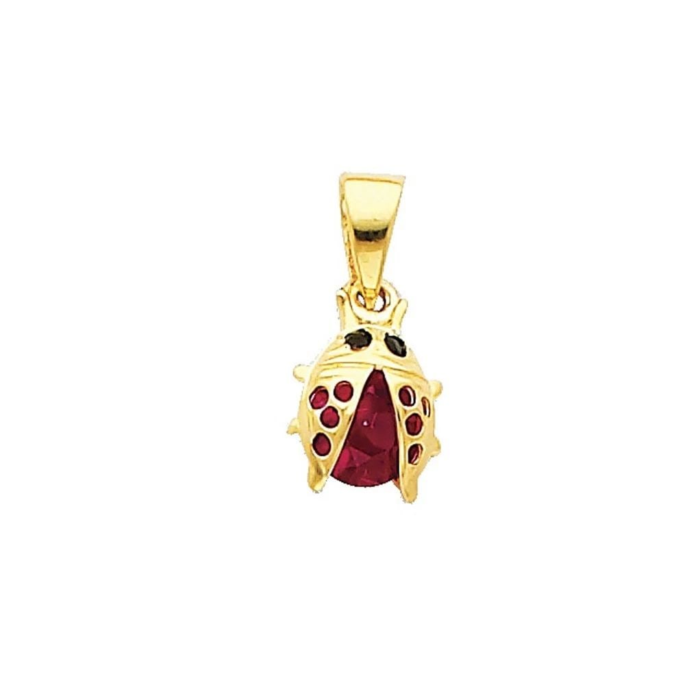 NEW 14K YELLOW GOLD LADYBUG PENDANT (1 of 2)