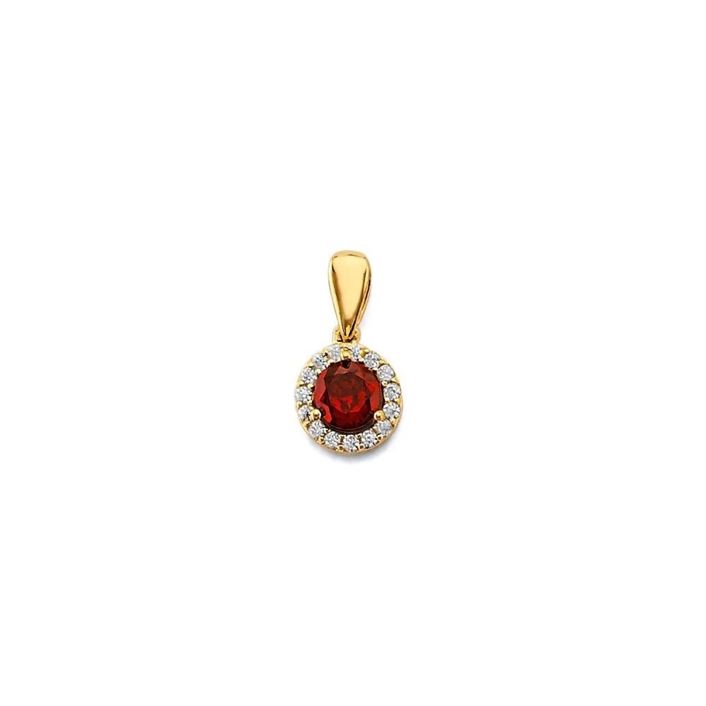 NEW 14K YELLOW GOLD ROUND BIRTH STONE PENDANT: NEW 14K YELLOW GOLD ROUND BIRTH STONE PENDANTROUND BIRTH STONE PENDANTNEW 14KYELLOW GOLDHeight : 10 mmWidth : 5 mmApx. WEIGHT : 0.4g