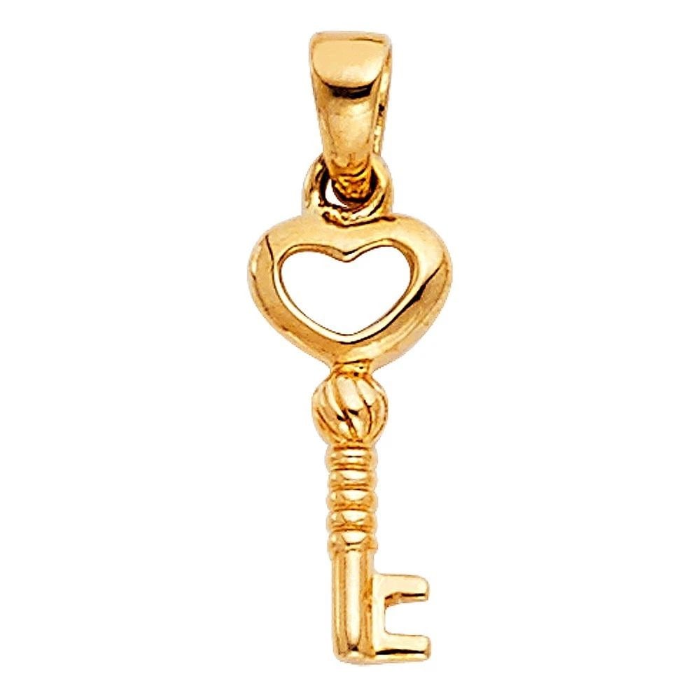 NEW 14K YELLOW GOLD SMALL KEY PENDANT: NEW 14K YELLOW GOLD SMALL KEY PENDANT 468SMALL KEY PENDANT 468NEW 14KYELLOW GOLDHeight : 15 mmWidth : 5 mmApx. WEIGHT : 0.4g