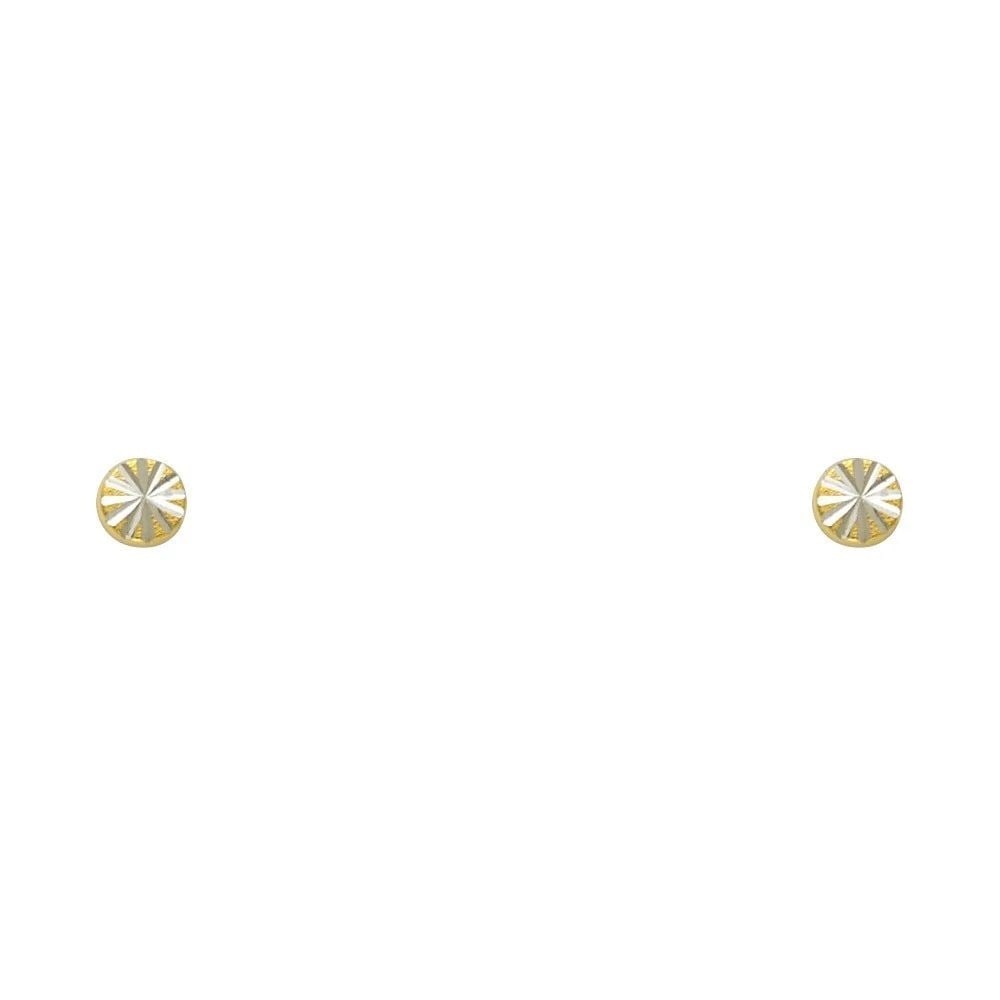 NEW 14K YELLOW GOLD SMALL DC CIRCLE SCREW BACK STUD EARRINGS (1 of 2)