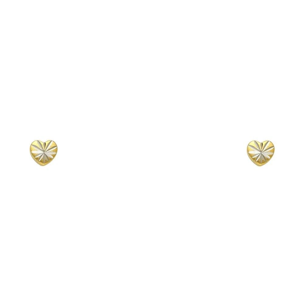 NEW 14K YELLOW GOLD SMALL DC HEART SCREW BACK STUD EARRINGS (1 of 2)
