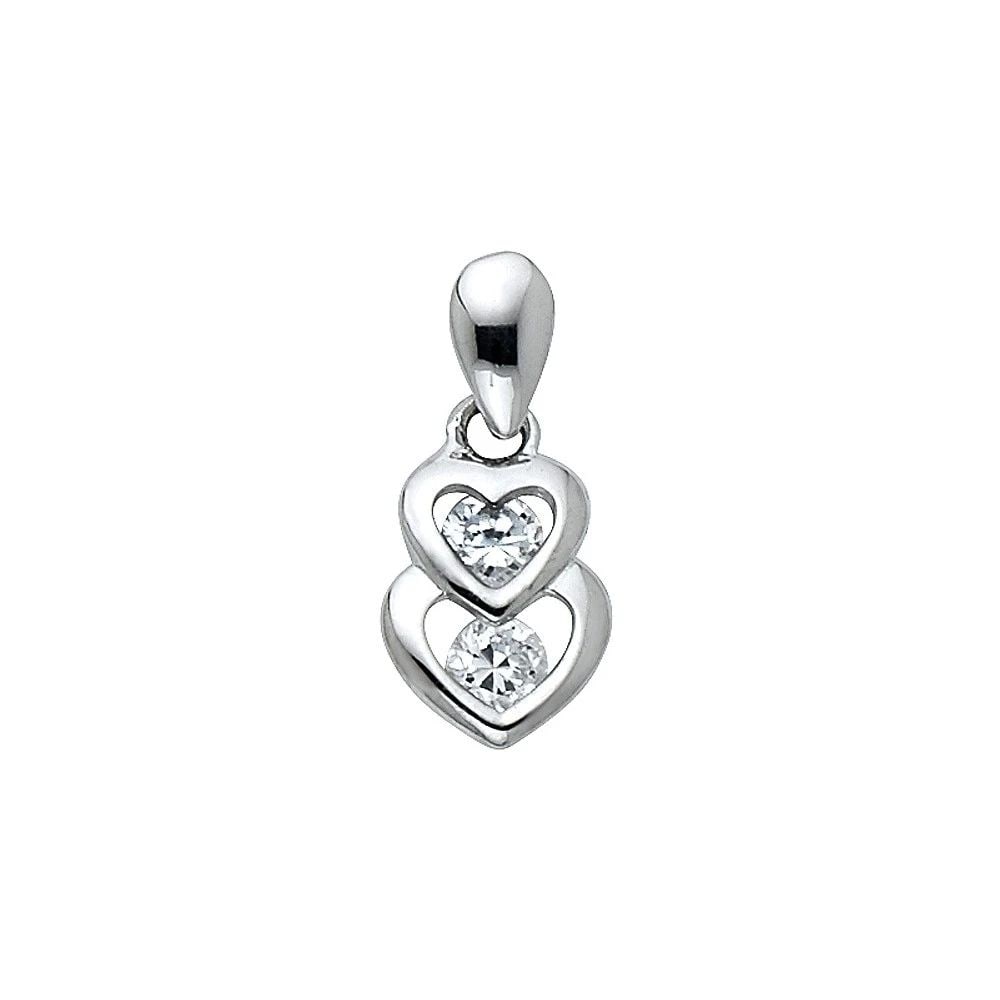 NEW 14K WHITE GOLD HEART PENDANT: NEW 14K WHITE GOLD HEART PENDANT HEART PENDANT NEW 14K WHITE GOLD Height : 10 mm Width : 7 mm Apx. WEIGHT : 0.4g