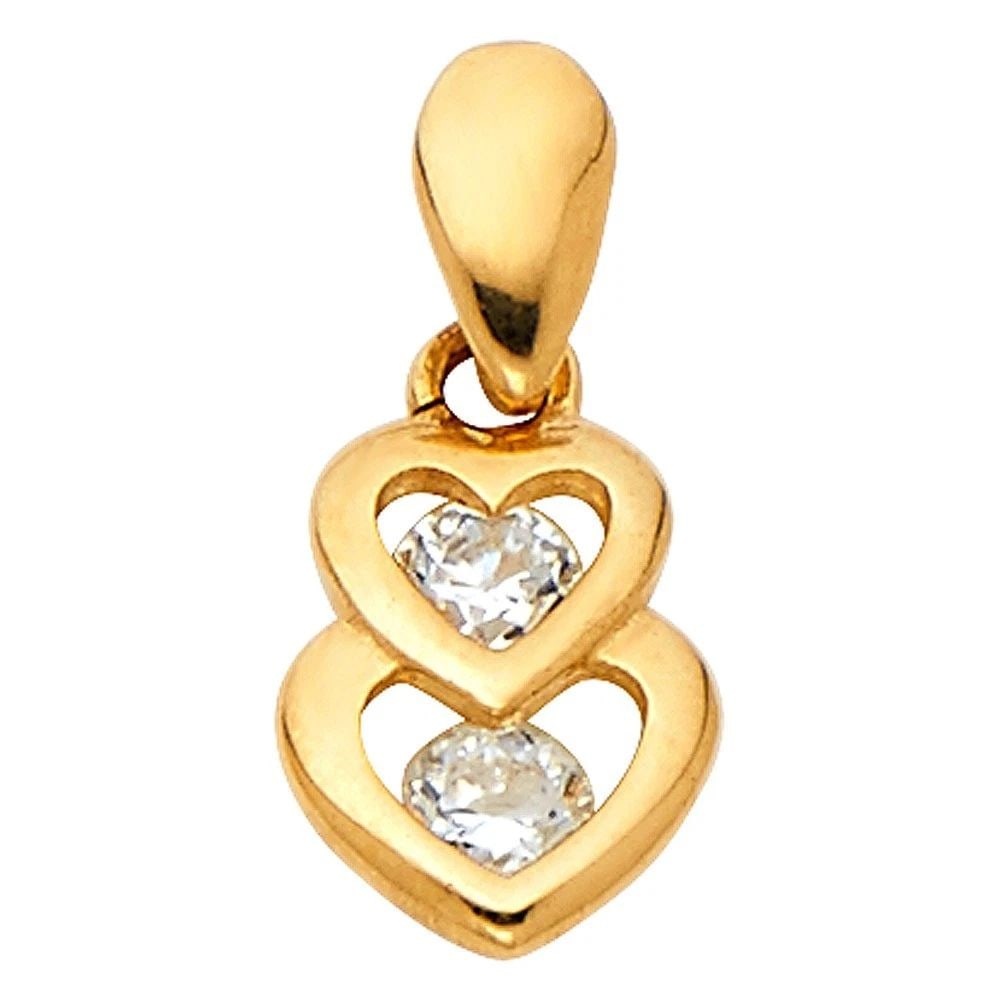 NEW 14K YELLOW GOLD HEART PENDANT: NEW 14K YELLOW GOLD HEART PENDANT 586 HEART PENDANT 586 NEW 14K YELLOW GOLD Height : 10 mm Width : 7 mm Apx. WEIGHT : 0.4g