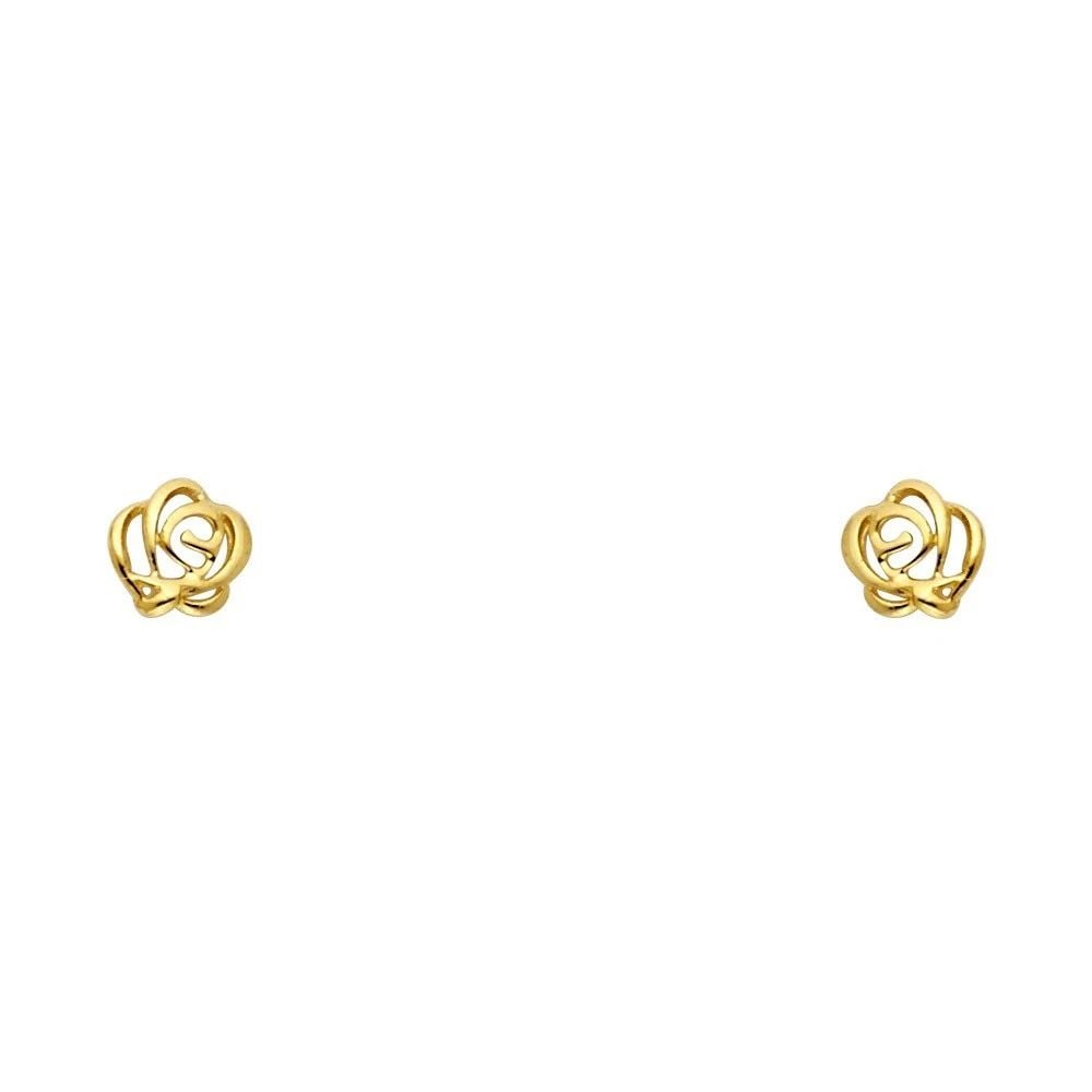 NEW 14K YELLOW GOLD STUD EARRINGS (1 of 2)