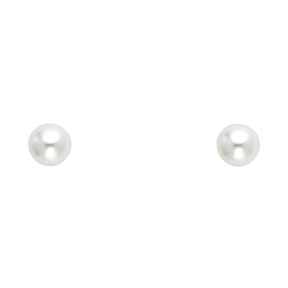 NEW 14K YELLOW GOLD 6MM PEARL STUD EARRINGS WITH SCREW BACK: NEW 14K YELLOW GOLD 6MM PEARL STUD EARRINGS WITH SCREW BACK 6MM PEARL STUD EARRINGS WITH SCREW BACK NEW 14K YELLOW GOLD