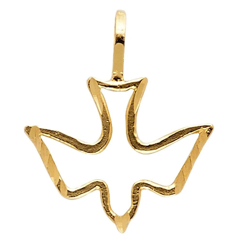 NEW 14K YELLOW GOLD ESPIRITU SANTO DOVE PENDANT (1 of 2)